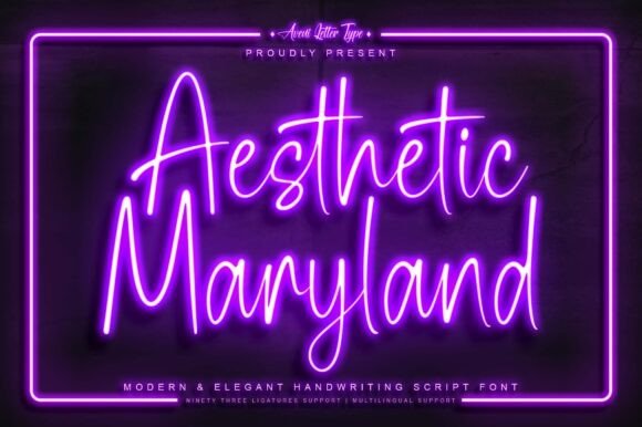 Aesthetic Maryland: The Premium Script Handwritten Font for Elegant Branding