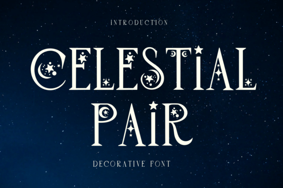 Celestial Pair: A Magical Decorative Font for Your Next Project