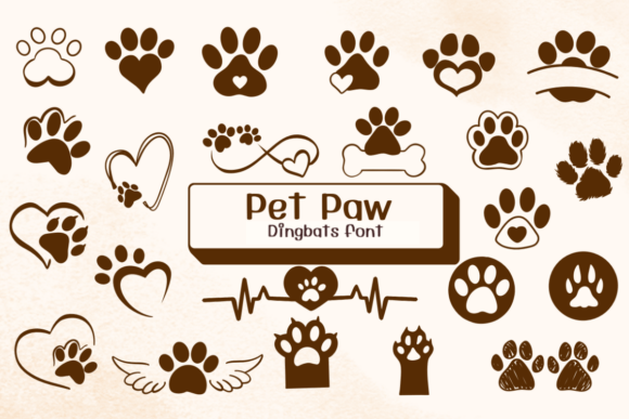 Pet Paw: A Charming Dingbat Font for Creative Makers